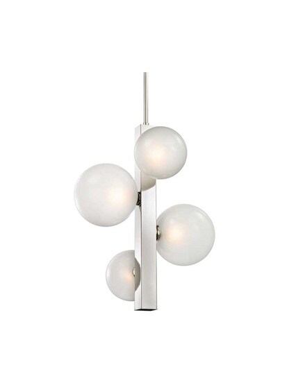 Hinsdale Medium Pendant in Polished Nickel.